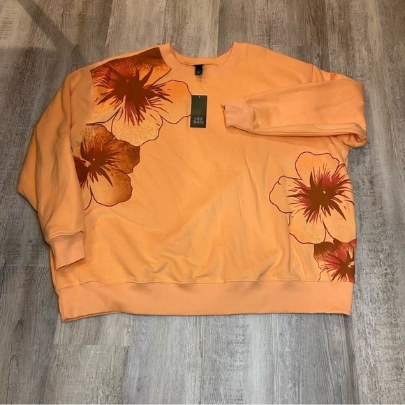 Wild fable peach floral oversized sweatshirt nwt - Picture 6 of 7